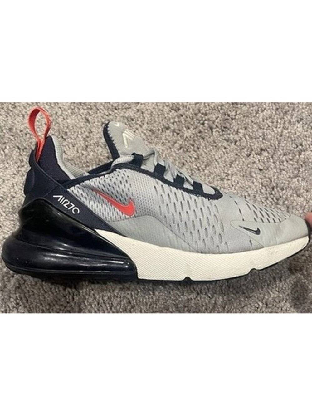 Nike Air Max 270 GS 943345-028 Sneaker Athletic Wolf Gray Crimson Runner Boys 6Y